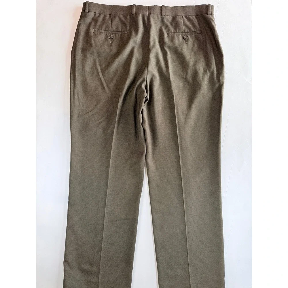 Perry Ellis Portfolio Dress Pants Men 38x29 Brown Folio-Flex Classic Fit